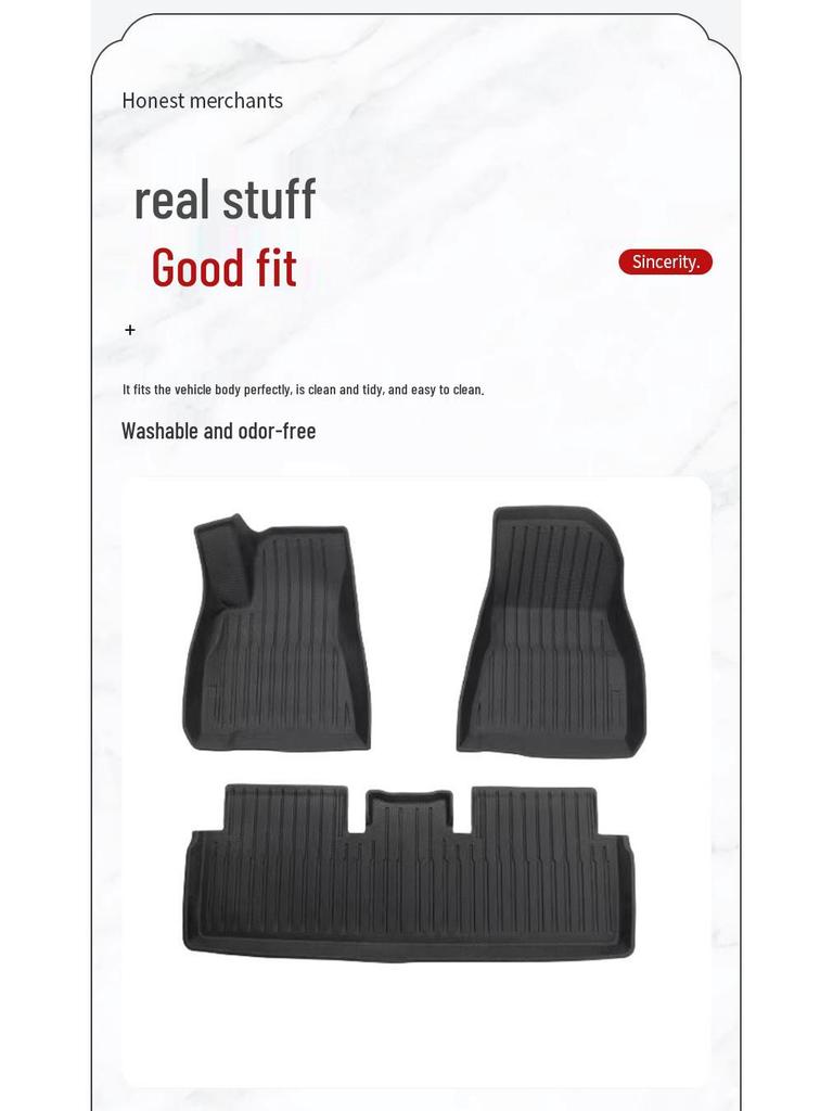 Tesla Model 3 TPE Rice Grain Floor Mats – Protective Kit for Car Modification