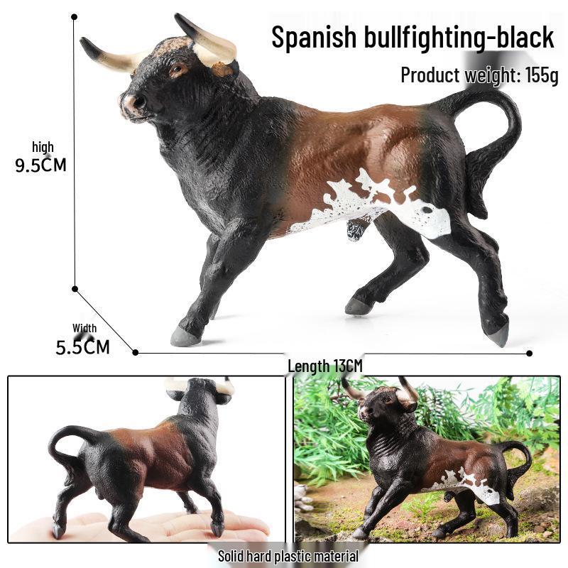 Children's Cognitive Animal Model Toy: Yellow Cow, Buffalo, Rhinoceros, Zebu, Bison, Bull Figurine.