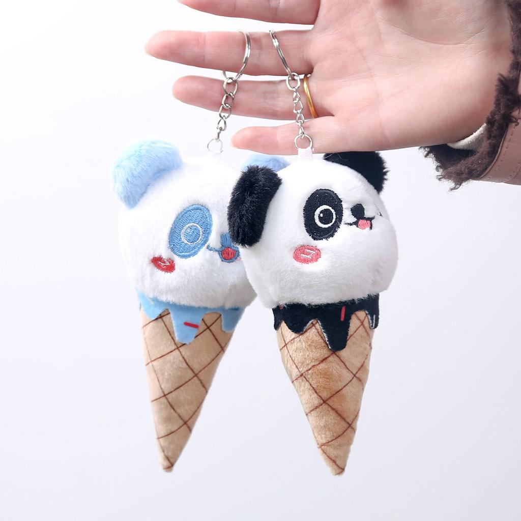 Panda ice cream plush doll pendant keychain small doll jewelry toy birthday gift rag doll