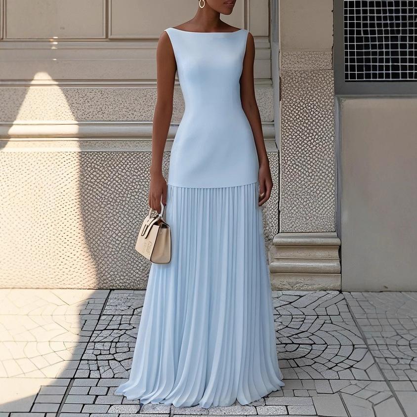2026 Spring New Women's Clothing, European, American Amazon Cross-border Fashion Suit, Solid Color Slim Pleated Two-piece Set