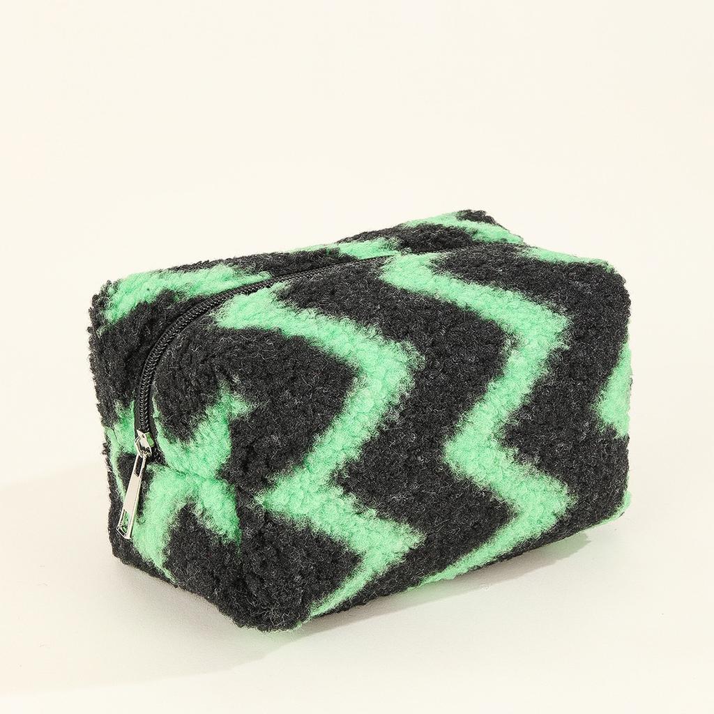 Mode Make-Up Tasche Kreative Welle Muster Plüsch Kosmetik Tasche Dame Tragbare Reise Make-Up Tasche Toilettenartikel Organizer Make-Up Fall