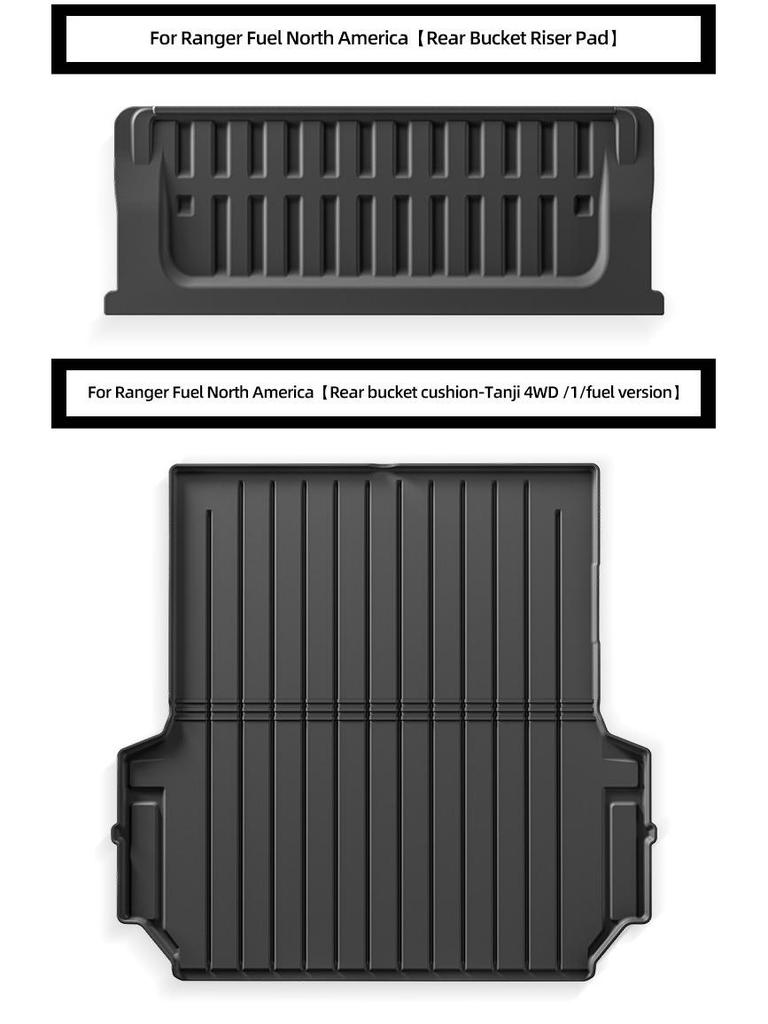 19-25 Ford Ranger Floor Mats for LHD/RHD, TPE Truck Bed Mats