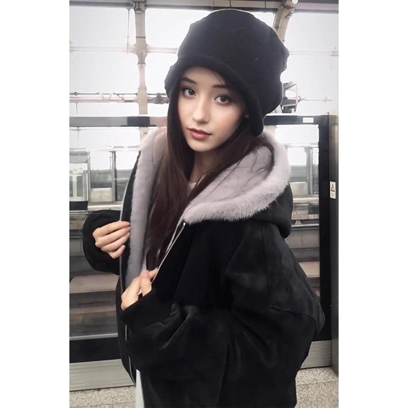 Unisex American Style Hooded Mountain Eagle Jacket: Winter Cotton Coat with Fur Collar and Velvet Lining