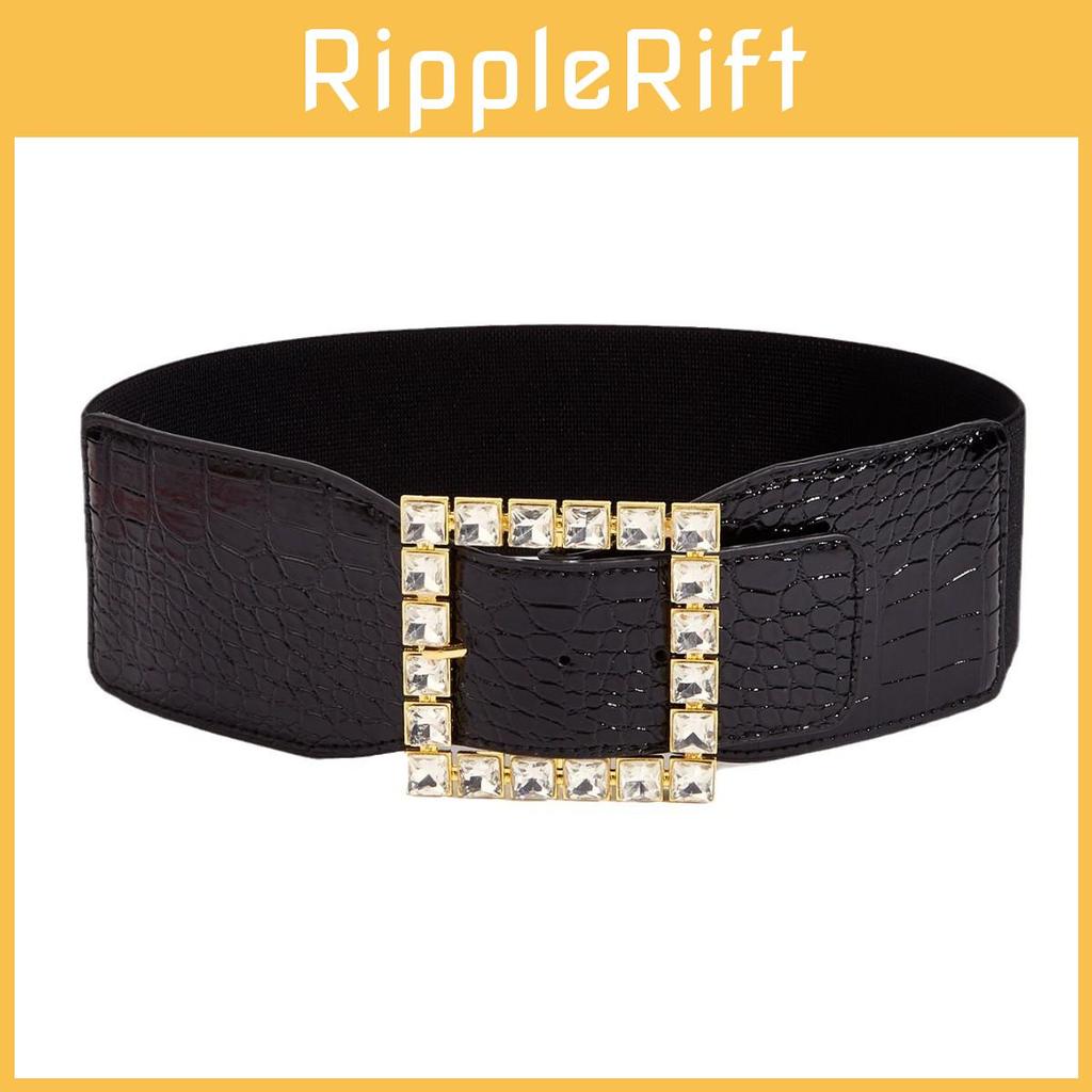 Fashion Wide Leather Belt With Metal Buckle For Vintage Dress Styling In Winter