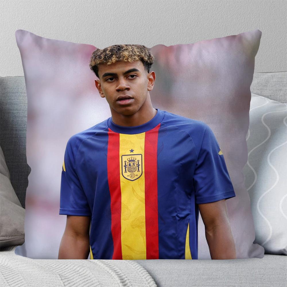 Football L-Lamine Number 19 Y-Yamal Pillow Case Square Pillow Bedroom Sofa Leisure Comfort Car Living Room Home Decoration 40X40