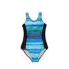 Swimsuit Striped Competitive Available In 3 Sizes S To LL [KOUKOUCOCO] Women's One-Piece Swimsuit, Swimsuit, Colors, (JP, Alphabet, LL, Blue)