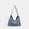 Lazy Feng Shui Wash Denim Bag Women's College New Artistic Canvas Shoulder Bag Large Capacity Casual Fashion Bag