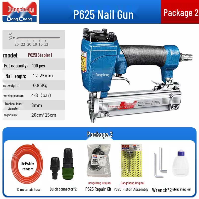 Dongcheng Pneumatic Nail Gun - F30 Woodworking Mosquito, Steel, and T50 Strip Nailer Stapler