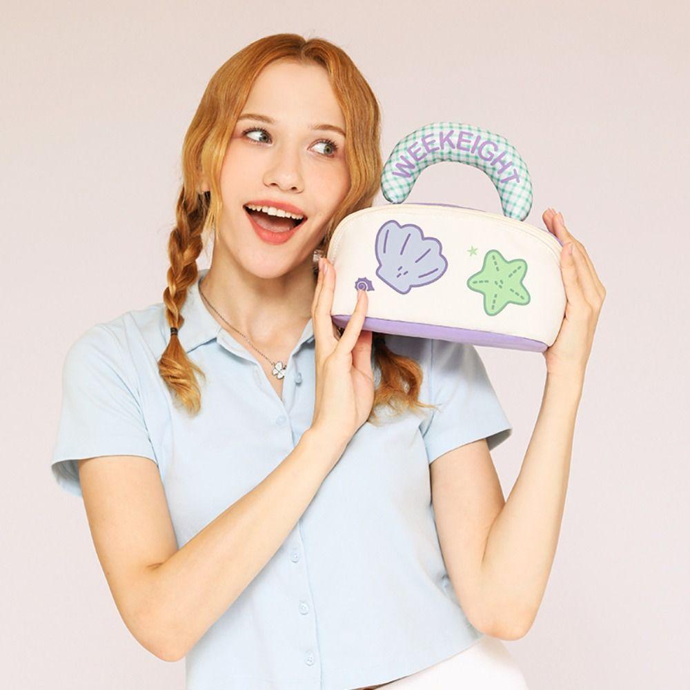 Dopamine Color Handheld Cosmetic Case Shell Toiletry Bag Storage Bag Cute Makeup Bag  Outdoor