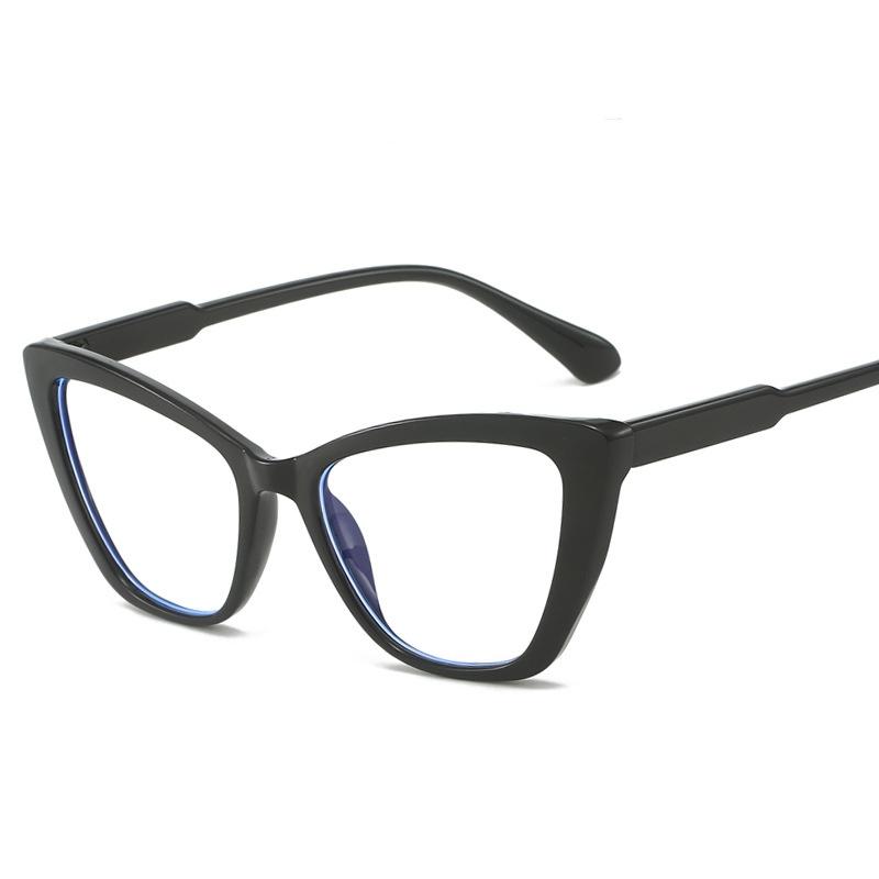 Women Flat Lens Cat Eye Contrasting Retro Flat Lens with Anti Blue Light Design Glasses That Can Be Matched with Prescription