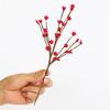 Orange Artificial Dried Branch Decor 29cm Round Foam & Oval Stone Fruit