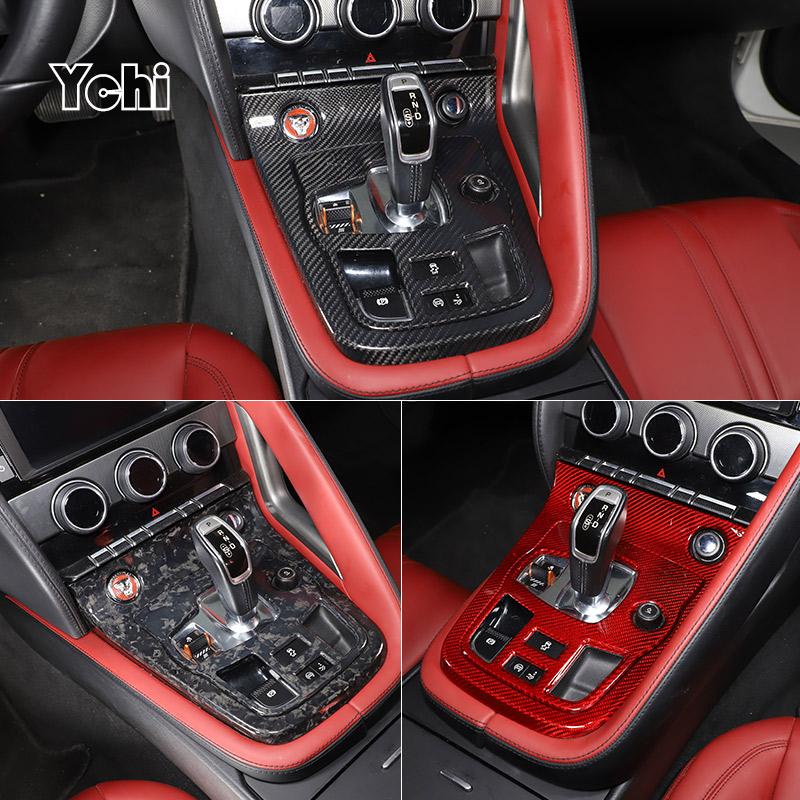 Real Carbon Fibre For For Jaguar F-TYPE 2013-2026 Car Central Control Shift Panel Cover Sticker Car Interior Accessories