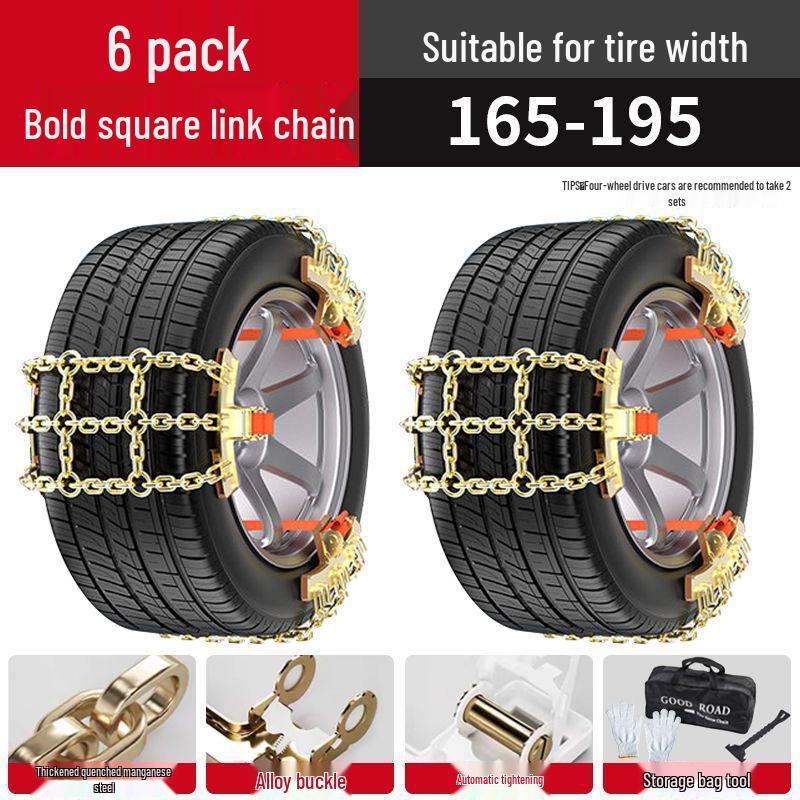 Universelle Schneeketten für Autoreifen - Rutschfest, Nicht beschädigend, Passend für Limousinen, Robuste Eisenkonstruktion