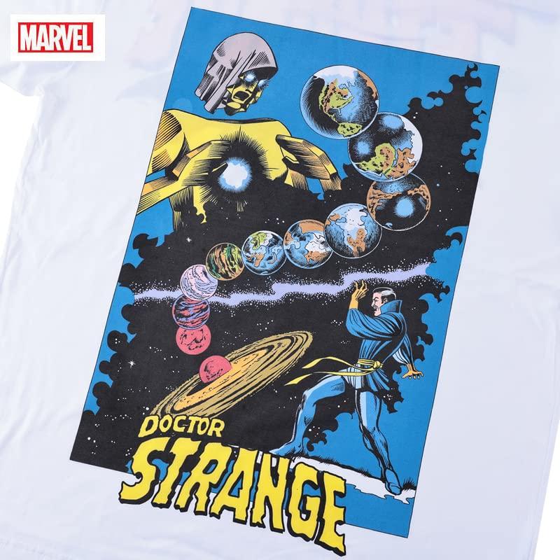 EVERSOUL Marvel Langarm-T-Shirt, Doctor Strange, Captain America, Amerikanischer Comic-Charakter Merchandise, Herren, Weiß, Größe XL [Parallelimport]