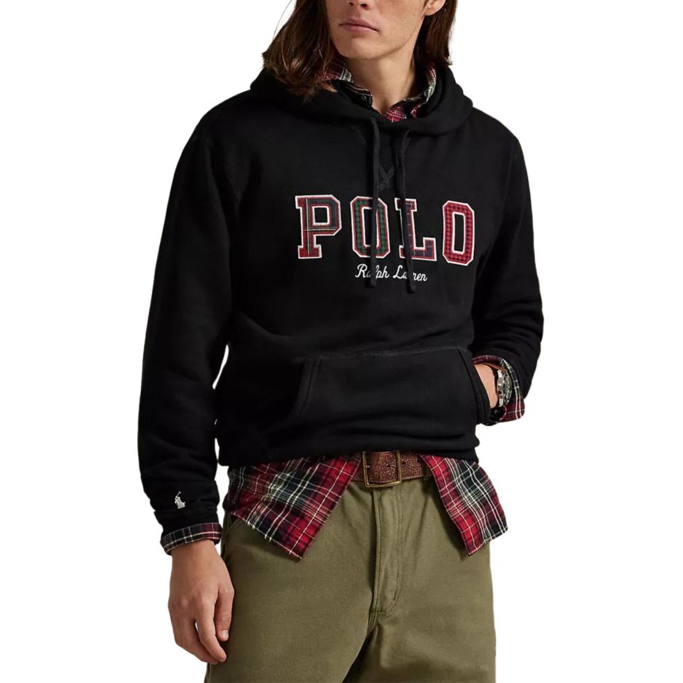 

Толстовка с капюшоном и вышивкой логотипа в клетку из флиса Polo Ralph Lauren, мужская толстовка с длинным рукавом 710981771-004 S