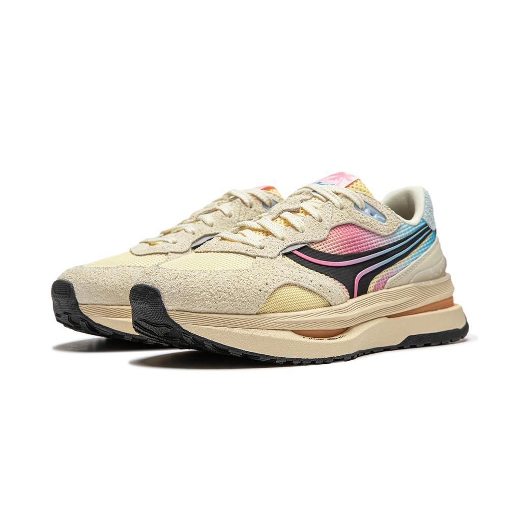 Li Ning Zhongning M1000 Casual Shoes Women's Low Top Milk Cake Yellow/Black/Light Banana Yellow AGCU078-14