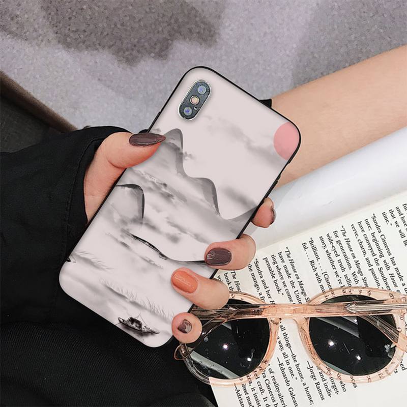 Chinese Style Ink Painting Phone Case for iPhone 11 12 13 Mini Pro Max 8 7 6 6S Plus X 5 S SE 2020 XR XS 10 case