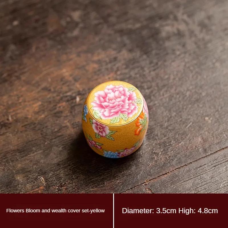Porcelain Teapot Lid Stand Floral Enamel Chinese Gongfu Tea Ceremony Accessory Home Decor
