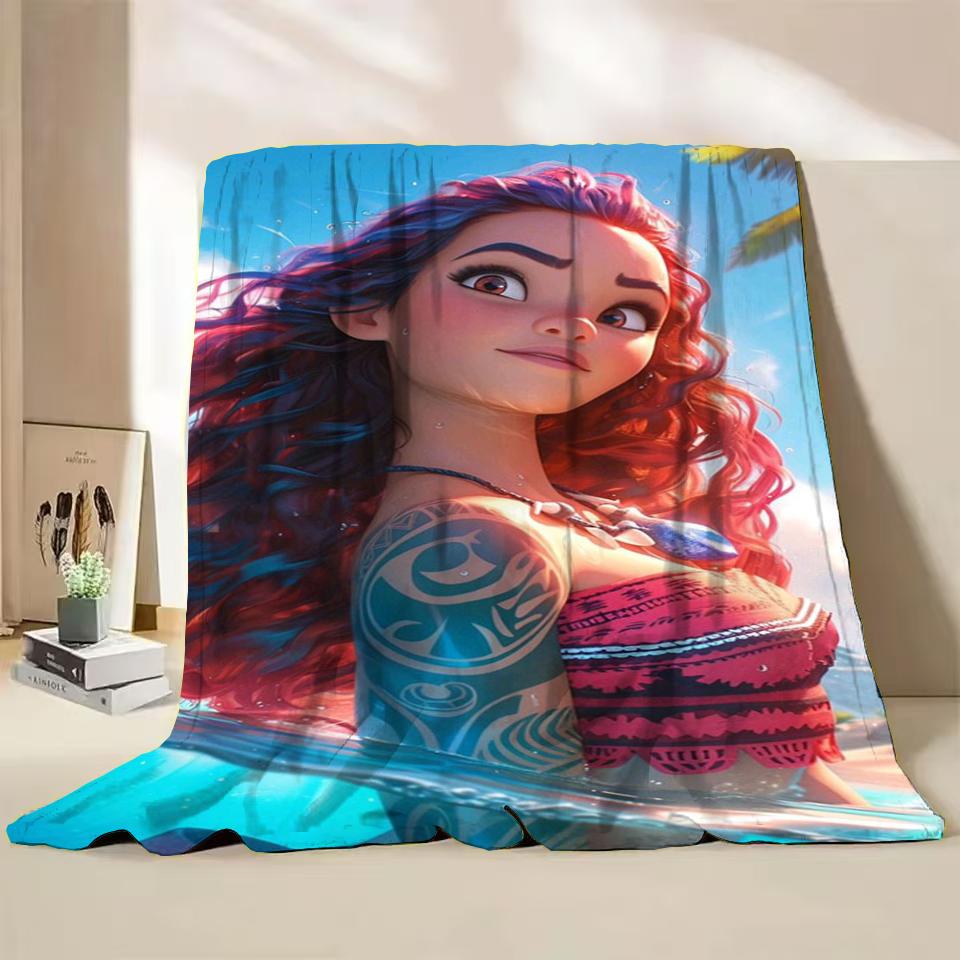 Disney Moana Duffy Flanel Worpdeken voor Bed Sofa Thuis Slaapkamer Kantoor Reizen Kinderdeken Kinderen Winter Warm Cadeaus