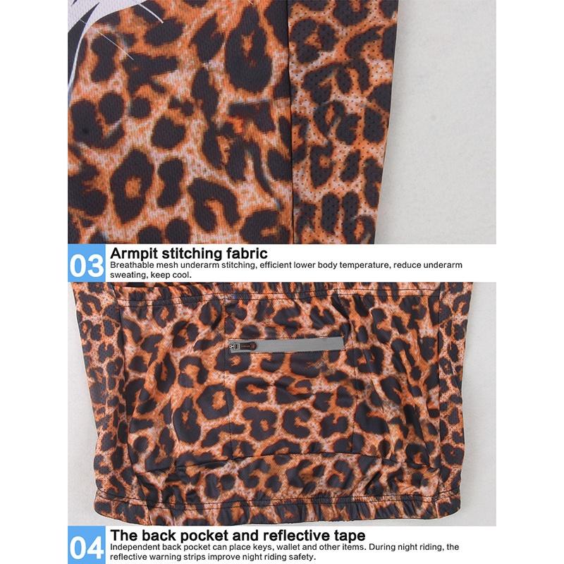 Summer Riding Bicycle Cycling Clothing Set Leopard with Tiger Print Sport Jerseys Bicycle Clothes