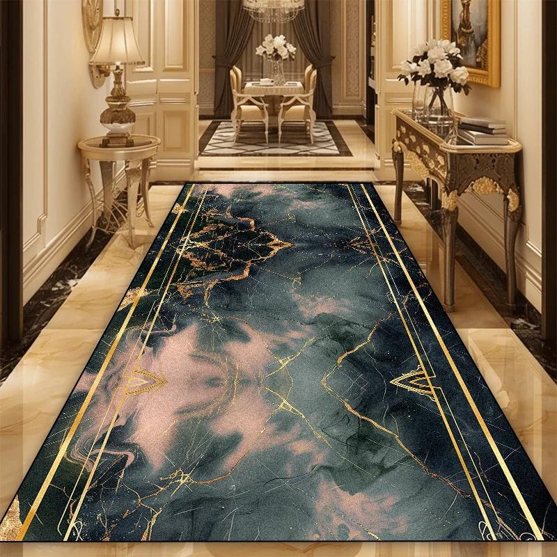 Luxury Marble Decoration Long Corridor Carpet Living Room Runner Rug Hotel Party Aisle Floor Mat Home Room Doorway Hallway Rugs