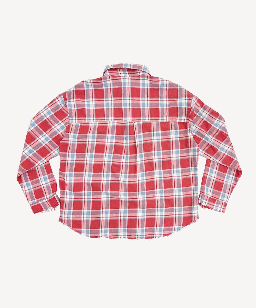 Ipialleieo Raw-Cut Washed Check Shirt
