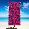 Beach Towel Pink and Black Zebra Pattern Sun Protection and Windproof Suitable for Beach Pool Camping Travel Beach Blanket