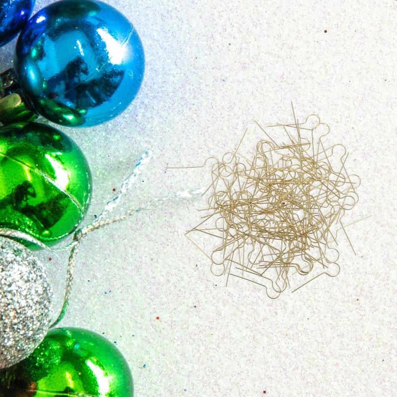 

1/2 Round Silver Metal Hook - 100pcs, Christmas Spring Wire Hanger for Xmas Porcelain Glass Color Egg серебряный
