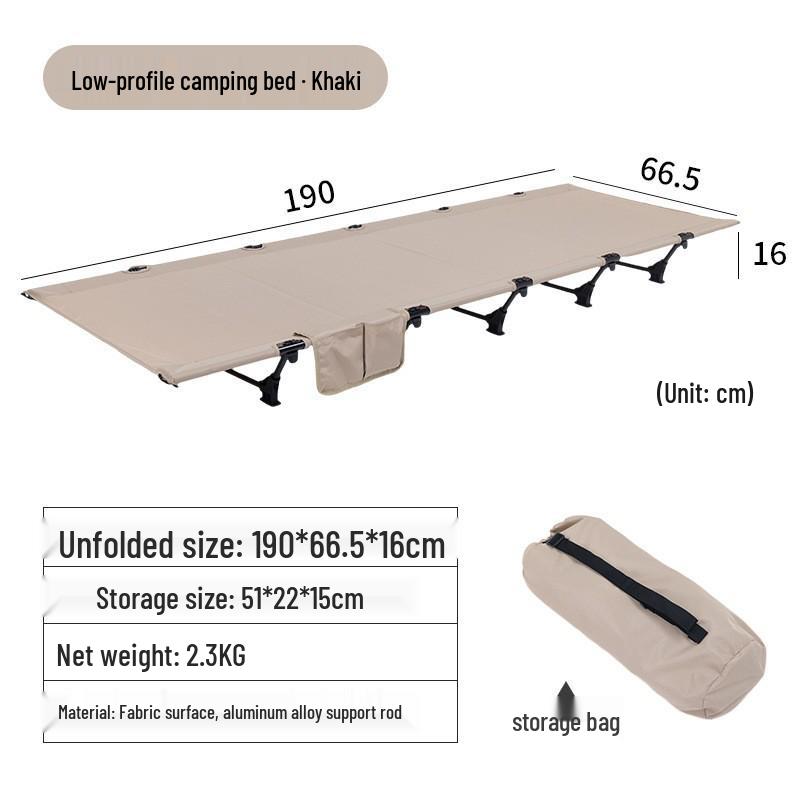 Ultra-Light Aluminum Folding Camp Bed for Camping, Office Naps, and Self-Driving Adventures