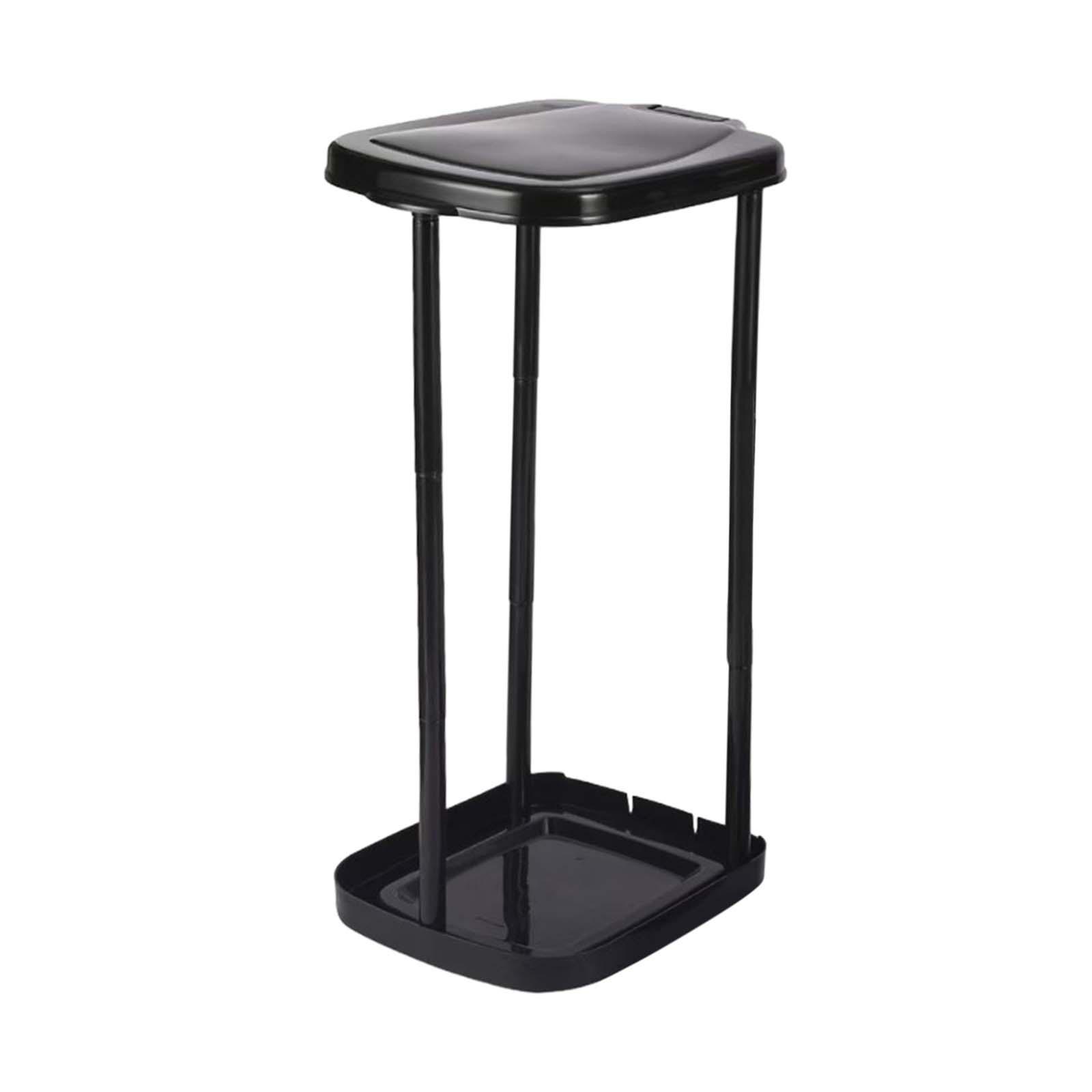 New Foldable Plastic Trash Can Adjustable Height Portable Garbage Bag Holder |Rectangle No-Electricity Outdoor & Kitchen Trash чёрный