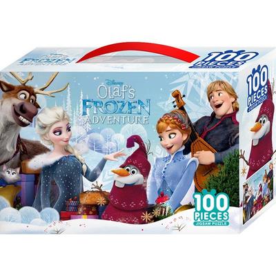 Frozen Olaf Adventure Stora bitar pussel D-K100-015, 100 bitar, blandade färger pussel, barnspel, pedagogiska leksaker