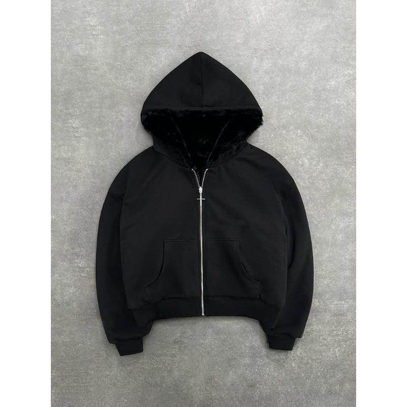 IHUASU Women's Fashion Hooded Casual Solid Color Print Autumn Winter Hoodie Elegant