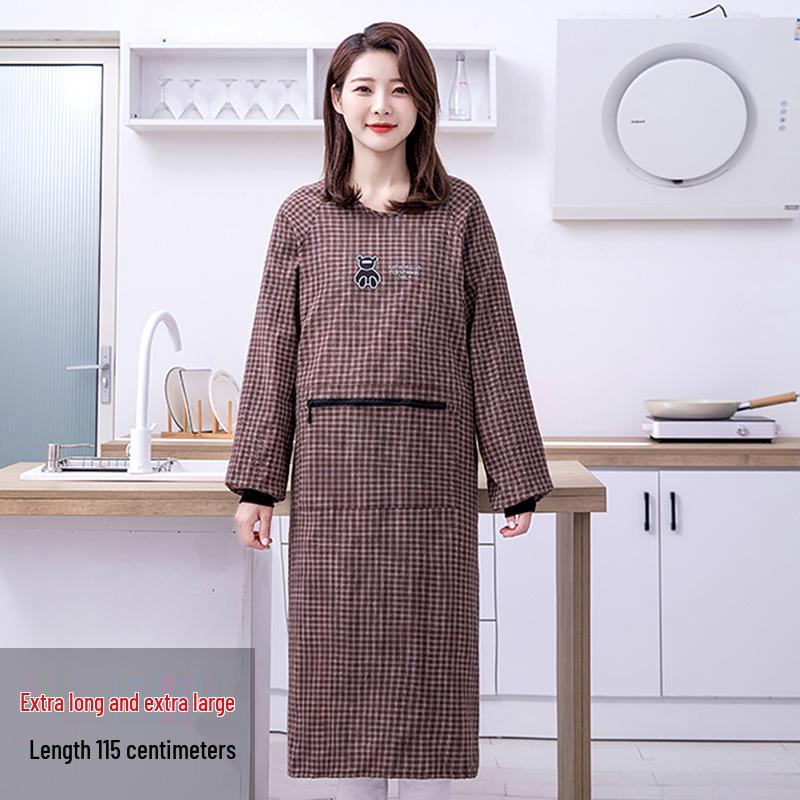 Knee-Length Long-Sleeve Kitchen Apron - Cooking Protective Clothing for Women & Men (2023)