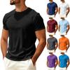 T-shirt décontracté d'été pour homme à manches courtes, col rond, tissu léger, respirant et à séchage rapide, coupe confortable pour les activités de plein air