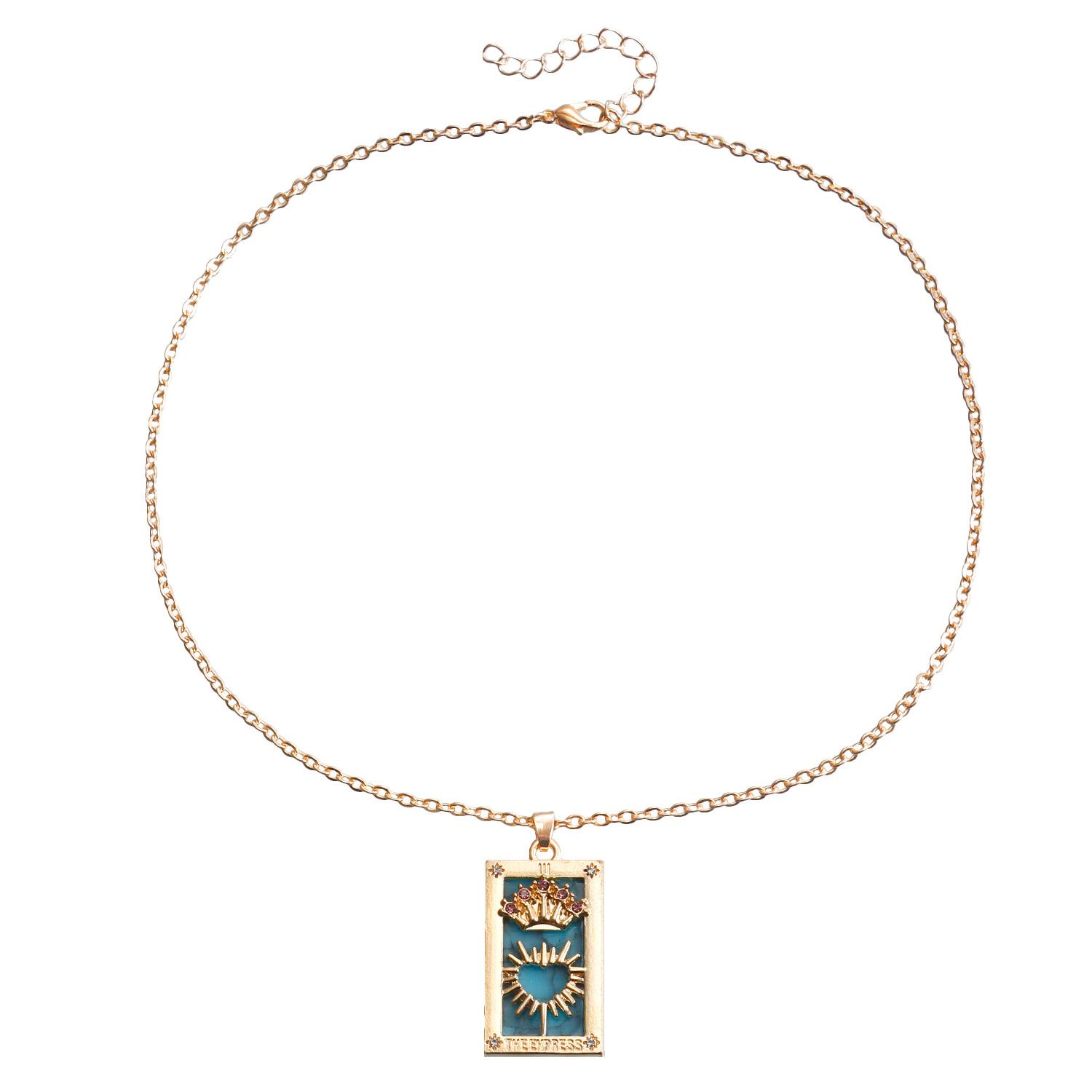 

Красочное ожерелье Таро Звезда Луна Солнце Влюбленные Маг Рыцарь Императрица Кулон Ожерелье для женщин