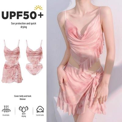 Women's Three-Piece High-End Bikini Set: Conservative, Stylish Seaside Vacation or Hot Spring Swimwear