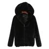 Jacket women's short autumn and winter new imitation rabbit fur loose plush thickened hooded cardigan sweater