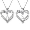 Silver Plated Heart Necklace for Women Heart Pendant Necklace Letters Necklace Charm Necklace