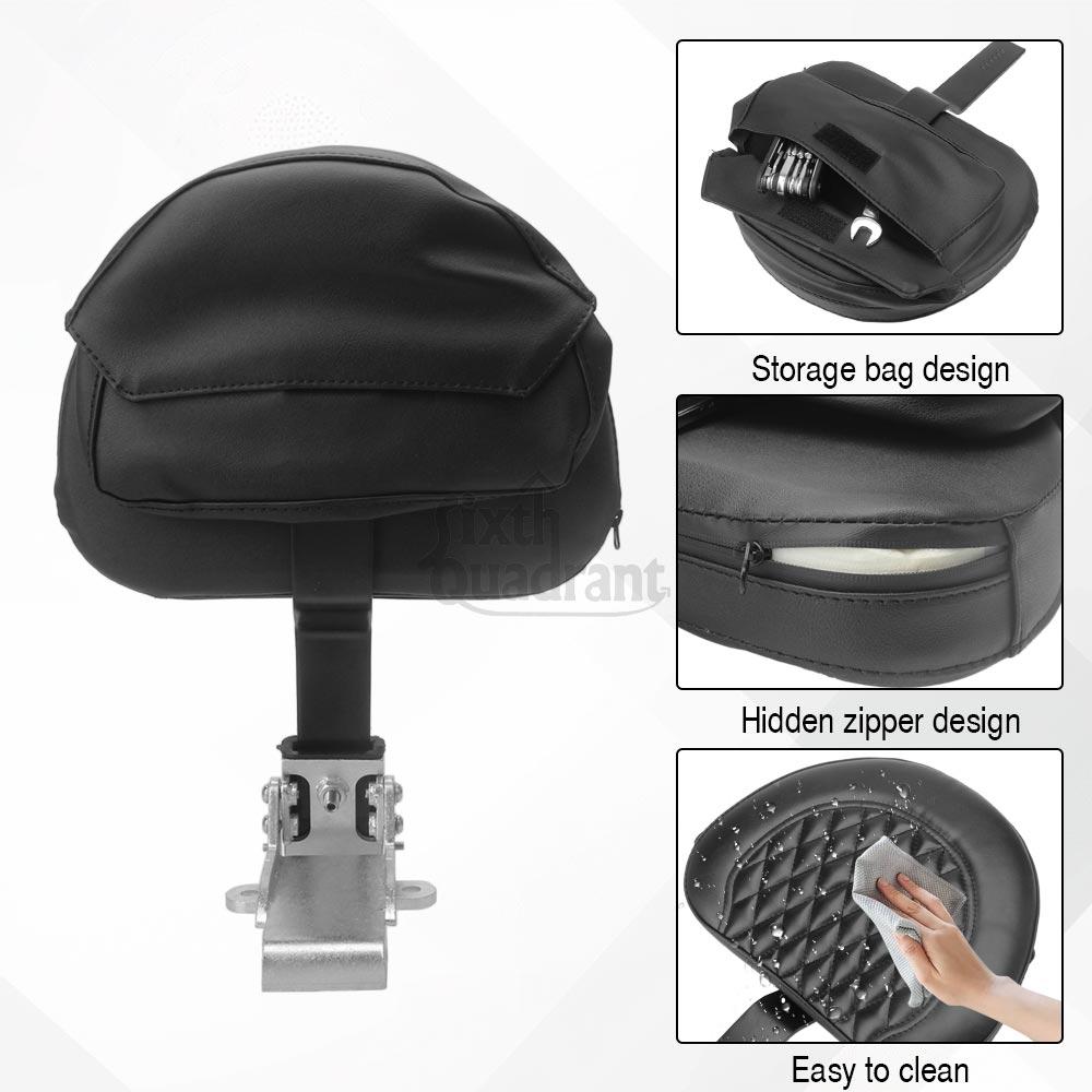 New Motorcycle Accessories Adjustable Plug-in Driver Seat Backrest Black PU Leather Fit For Victory Cross Country Tour 2010-2017
