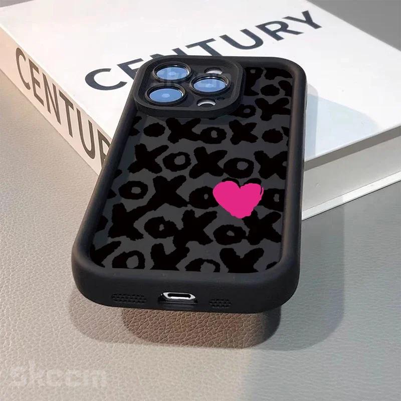 Black Lips Kiss Print Soft Silicone Phone Case For iPhone 16 15 Pro Max 14 13 12 11 Pro Max 7 8 15 Plus X XS XR Shockproof Cover