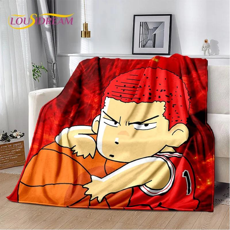 2026 New Cartoon Slam Dunk Anime Basketball Soft Blanket,Soft Throw Blanket for Home Bedroom Bed Sofa Picnic Travel Child Gift