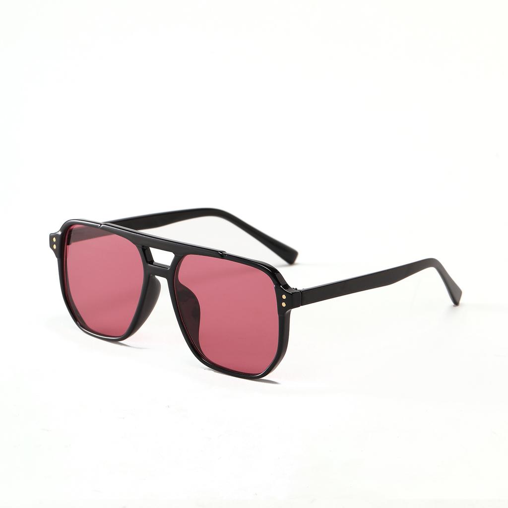 Glasses 2259 Square Double Beam Black Sunglasses Women'S Trendy Hong Kong Style Sunglasses