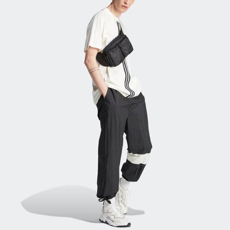 Adidas Originals Trefoil Colorblock Logo Drawstring Casual Pants Men Bottoms Black HZ0705