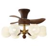 Chinese Retro Cream Ceiling Fan with Light for Study, Bedroom & Restaurant
