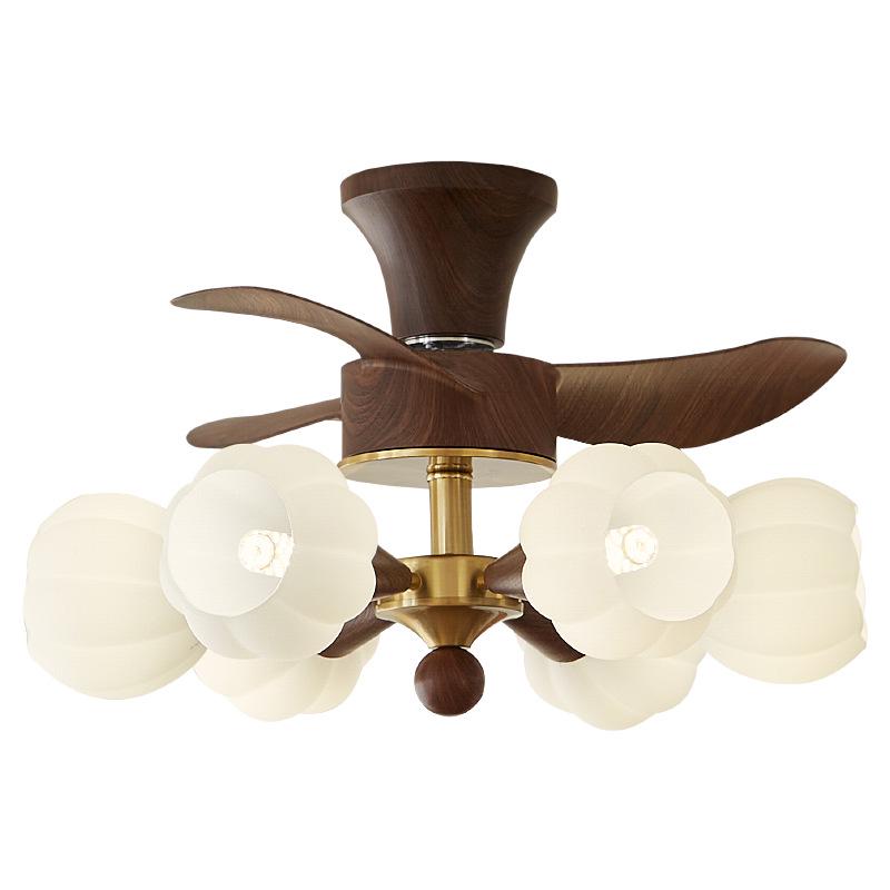Chinese Retro Cream Ceiling Fan with Light for Study, Bedroom & Restaurant