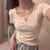 Women's Slim Fit U-Neck Floral Short-Sleeve Tops - Fresh Summer Style T-Shirts