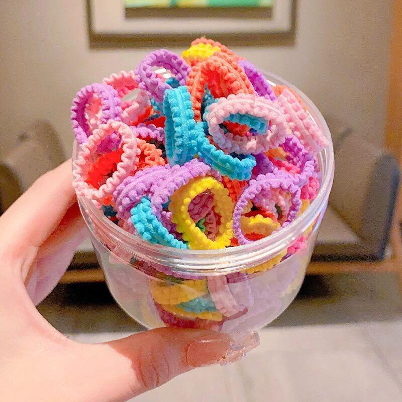 50-Piece Set: Lace Children's Thumb Rings & Ponytail Holders - Gentle On Hair, New Style Rubber Bands