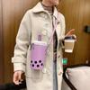 Fashion Personality Milk Tea Bag Cute Girl Small Bucket Phone Lipstick Bags Women's New Casual Korean Version Crossbody Pack Pop