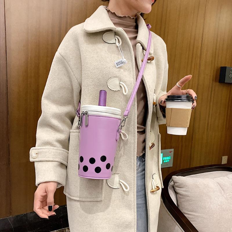 Pungă de ceai cu lapte cu personalitate la modă Fată drăguță, găleată mică, genți pentru ruj pentru telefon, noua versiune casual coreeană, pachet pop