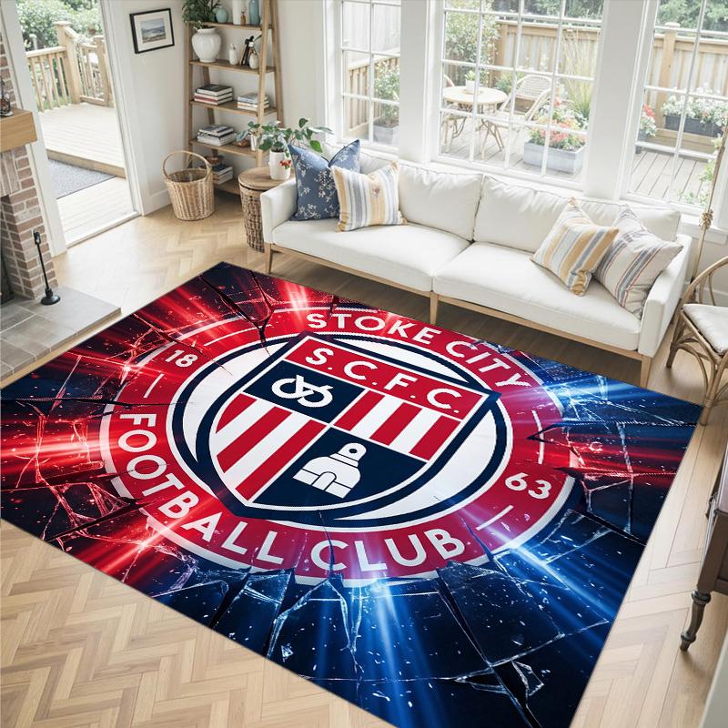Southampton Football Design Crystal Velvet Carpet Cozy Non?Slip Printed Rug For Bedroom Living Room Entrance